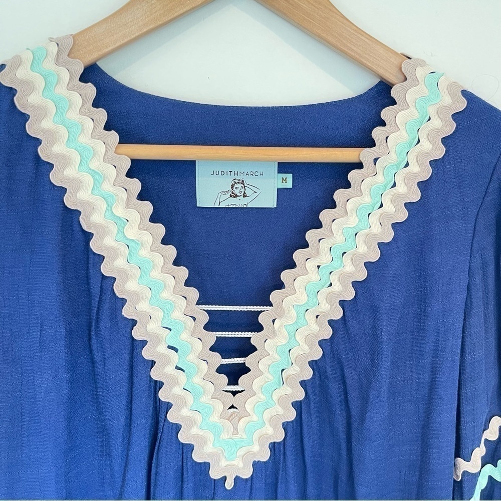 Judith March Anthropologie Boho Statement Sleeves, Embroidered Top, Size M - Picture 5 of 13
